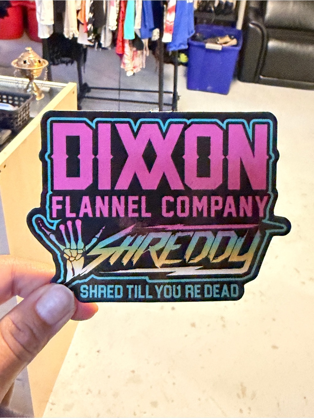 Dixxon Women’s Shreddy Plaid Flannel Shirt - Teal & Red - Picture 8 of 8